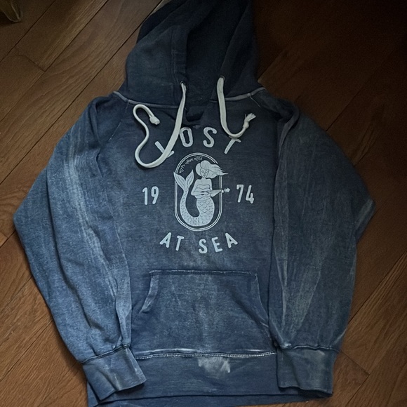 OBX Lost at Sea Mermaid acid wash drawstring hoodie - Picture 6 of 11